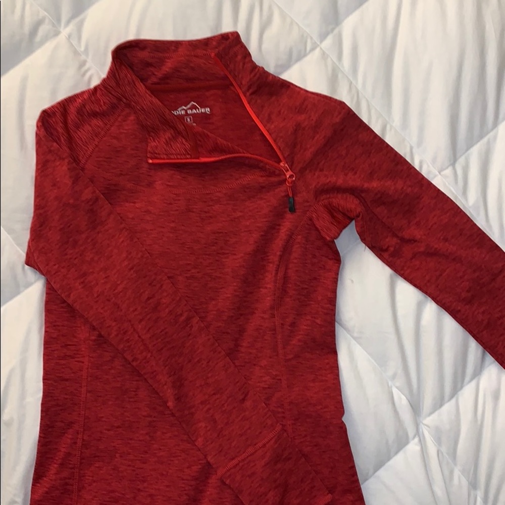 Eddie Bauer Red/Orange Zip Up Pullover